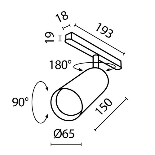 Трековый светильник Technical TR032-2-20W3K-S-B