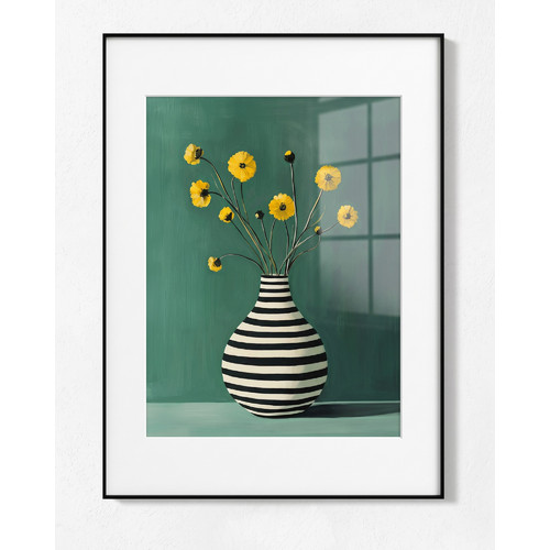 Постер Flowers & striped vase