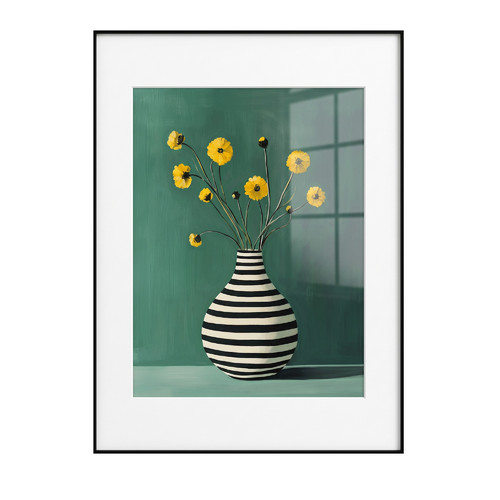 Постер Flowers & striped vase