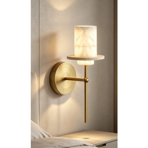 Настенный светильник 26533W Brass / White Alabaster / Travertine