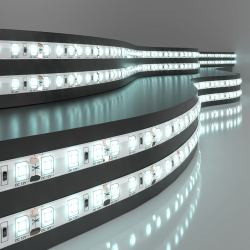 Светодиодная лента 12 В 9,6 Вт/м 120 Led/м 2835 IP65, холодный белый 6500K, 5 м Лента светодиодная 12V 9,6W 120Led 2835 IP65 холодный белый, 5м