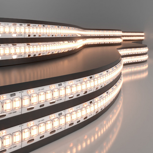 Светодиодная лента 12 В 16 Вт/м 240 Led/м 2835 IP65, теплый белый 3300K, 5 м Лента светодиодная 12V 16W 240Led 2835 IP65 тёплый белый, 5м